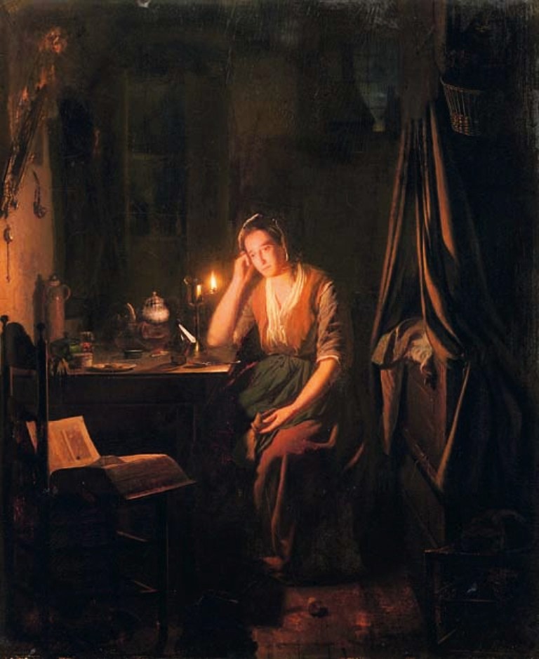Rosierse-A-seated-lady-by-candlelight